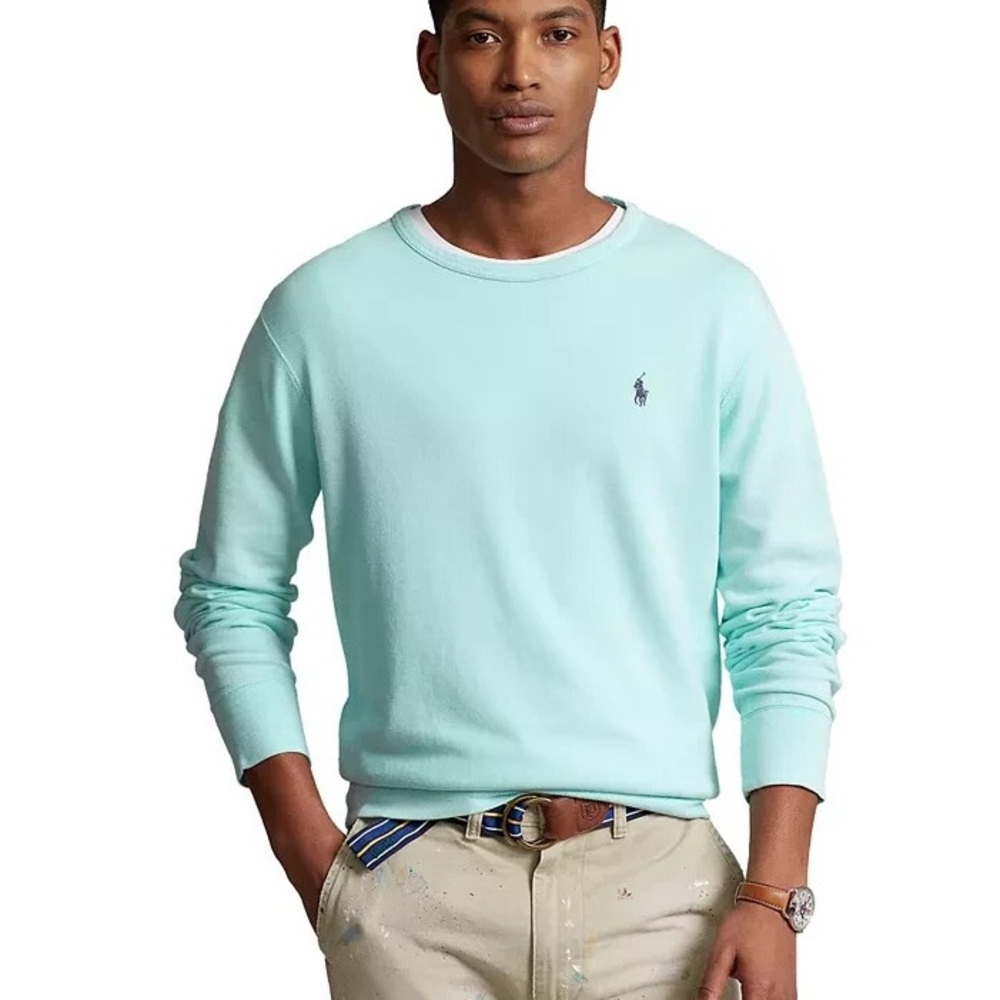 Polo Ralph Lauren Spa Terry Crewneck Sweatshirt Turquoise Blue Vacation XXL